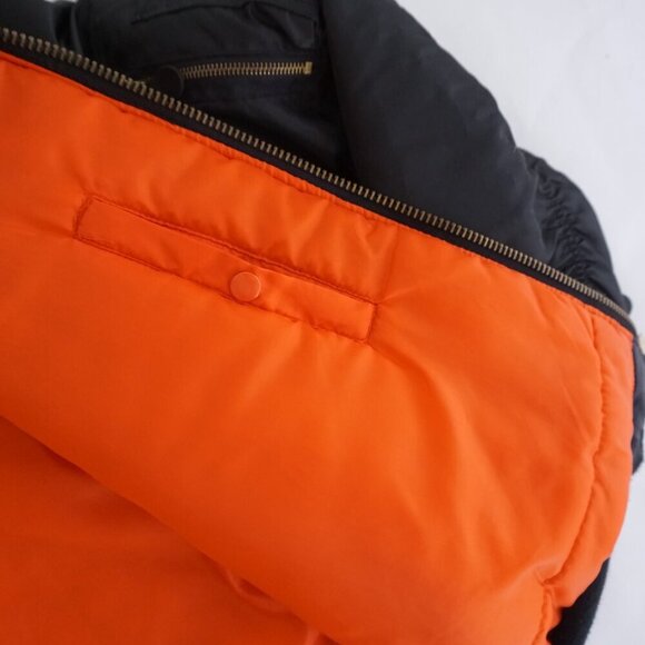 Vintage '90s Tradesman Black Orange Liner Ribbed Zip Up Bomber Pilot Jacket XL - Picture 12 of 13